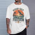 海 塩 自由 沿岸 愛国的 ワシ レトロ 夕日 長袖tシャツ Tシャツ 彼への贈り物