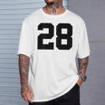 番号28 背面 スポーツチームジャージ番号 Tシャツ 彼への贈り物
