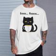 疲れた黒猫 – 月曜日の気分そのまま Tシャツ 彼への贈り物
