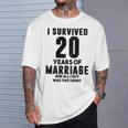 結婚20周年記念 カップル 妻 夫 裏面 Tシャツ 彼への贈り物
