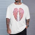 背面にグラフィックデザインの天使の羽。 Tシャツ 彼への贈り物
