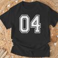 04番のスポーツチームスタイル。ホワイト。 Tシャツ 高齢者への贈り物