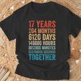 17年目の記念日 彼 彼女 カップル 17回目の結婚 Tシャツ 高齢者への贈り物