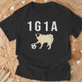1G1a Pug くるりん尻尾のパグ おもしろ Tシャツ 高齢者への贈り物