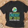 2030年までにグリーンニューディールの再生可能エネルギー 長袖tシャツ Tシャツ 高齢者への贈り物