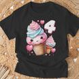 4歳のバースデーガール アイスクリーム 背番号4 Tシャツ 高齢者への贈り物
