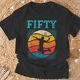 50歳の誕生日 レトロ バドミントン 50歳 男性 女性 Tシャツ 高齢者への贈り物
