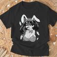 Ahegao Lewd アニメ 顔とウサギの女の子 コスチューム オタク用 Tシャツ 高齢者への贈り物