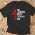 All Faster Than Dialing 911 ガン愛好家 Tシャツ 高齢者への贈り物