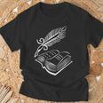 Antique Book With Feather Pen T-Shirt Gifts for Old Men