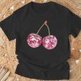Ästhetischer Trendiger Y2k-Disco-Kugel Mit Kirsche Für Damen Girly T-Shirt Geschenke für alte Männer