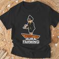 Aura Farming オーラ ウェーブ インドネシアボート ミーム エネルギー バイブ Tシャツ 高齢者への贈り物