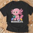 Axolotl Reading Book Readsalotl Kawaii Axolotl Book Bookworm T-Shirt Gifts for Old Men