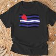 Bandera Ondulada De Cuero Orgullo Bondageadismo Masoquismo Bdsm In Mangas Camiseta unisex Regalos para ancianos