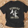 Best Dog Dad Ever ヴィンテージ 面白い かわいい ボーダーコリー 犬 Tシャツ 高齢者への贈り物
