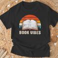 Book Vibes For Book Lovers Bookworm Reading T-Shirt Gifts for Old Men