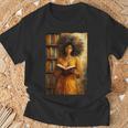 Bookish Melanin Afro Girl Reading Book Bookstore Woman T-Shirt Gifts for Old Men