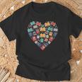 Books Heart Reader Librarian Love Reading Stack T-Shirt Gifts for Old Men