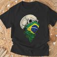 Brasil Brasil Brasil Flagkull In Mangas Camiseta unisex Regalos para ancianos