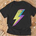 Bunte Retro-Blitz Grafik 70Er 80Er 90Er Jahre T-Shirt Geschenke für alte Männer