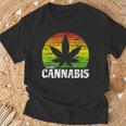 Cannabis ヴィンテージ 麻葉 レトロ マリファナ Tシャツ 高齢者への贈り物