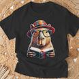 Capybara Bookworm Rodent Reading a Book T-Shirt Gifts for Old Men