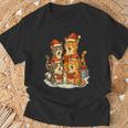 Cats Reading Books Christmas Tree T-Shirt Gifts for Old Men