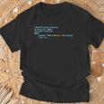 Código Cobol Hello World Diseño De Esquema Deintaxis Oscura Camiseta unisex Regalos para ancianos