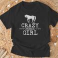 Crazy Horse Girl 、ストレスを感じたエクエストリアン愛好家へのギフト Tシャツ 高齢者への贈り物