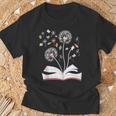Dandelion Floral Book Reading Lovers Graphics T-Shirt Gifts for Old Men