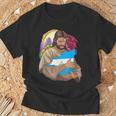 De Jesus Abrazando La Bandera De Nicaragua Bandera Bandera Camiseta unisex Regalos para ancianos