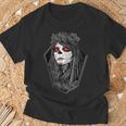 Dia De Los Muertos ハロウィン バラ メキシカンシュガースカル 女の子 Tシャツ 高齢者への贈り物