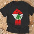 Drapeau Du Liban Resist Poing Du Liban Révolution Protest Mars T-Shirt Cadeaux pour les vieillards