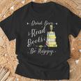 Drink Beer Read Books Be Happy Book For Readers T-Shirt Gifts for Old Men