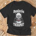 Dyslexia Therapist Teacher Dyslexic Therapy Panda Book Heart T-Shirt Gifts for Old Men
