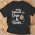 Easily Distracted By Dogs And Books Tee T-Shirt Gifts for Old Men