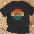 メンズ Evan 名称 レトロ・ヴィンテージ・サンセット 限定版 Tシャツ 高齢者への贈り物