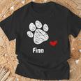 Finn Dog Paw Best Puppy Dog Finn Dog Lover Tシャツ 高齢者への贈り物