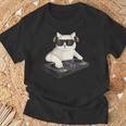 Dj Cat Techno Music Festival Lover Musician Women Tシャツ 高齢者への贈り物
