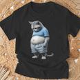 Gato Gordito Gordito Gato En Ropa Deportivaentirse Abajo Animal Camiseta unisex Regalos para ancianos