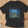Gogh With The Flow 星月夜 ゴッホの絵画 Tシャツ 高齢者への贈り物