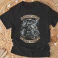 Grim Reaper オートバイ バイカー スケルトン シャット アップ アンド ライド Tシャツ 高齢者への贈り物