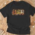 Habibi Retro 70S Typographyintage Flower Hippie Arabic Tシャツ 高齢者への贈り物