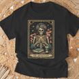 The Introvert Skeleton Tarot Card Coffee Book Lover T-Shirt Gifts for Old Men