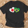 Japanese Flag Brazilian Flag Heart 日系ブラジルブラジル国旗日本国旗 Tシャツ 高齢者への贈り物