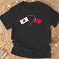 Japanese Flag Taiwanese Flag 台湾の遺産 台湾のルーツ 日本の国旗 台湾の国旗 Tシャツ 高齢者への贈り物