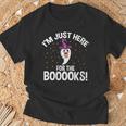 Just Here For The Boooks Ghost Teacher Halloween Book Lover T-Shirt Gifts for Old Men
