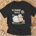 Komme Was Wolle Ichchaf Das Lustigeschaf T-Shirt Geschenke für alte Männer