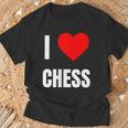 I Love Chess ハートギフト メンズ レディース キッズ アパレル 服 Tシャツ 高齢者への贈り物