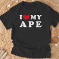 I Love My Ape アイ・ラブ・マイ・エイプ、アイ・ハート・マイ・エイプ 長袖tシャツ Tシャツ 高齢者への贈り物